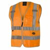 Pioneer Tricot Safety Vest, Orange, Small, 2 Stripe V1025150U-S